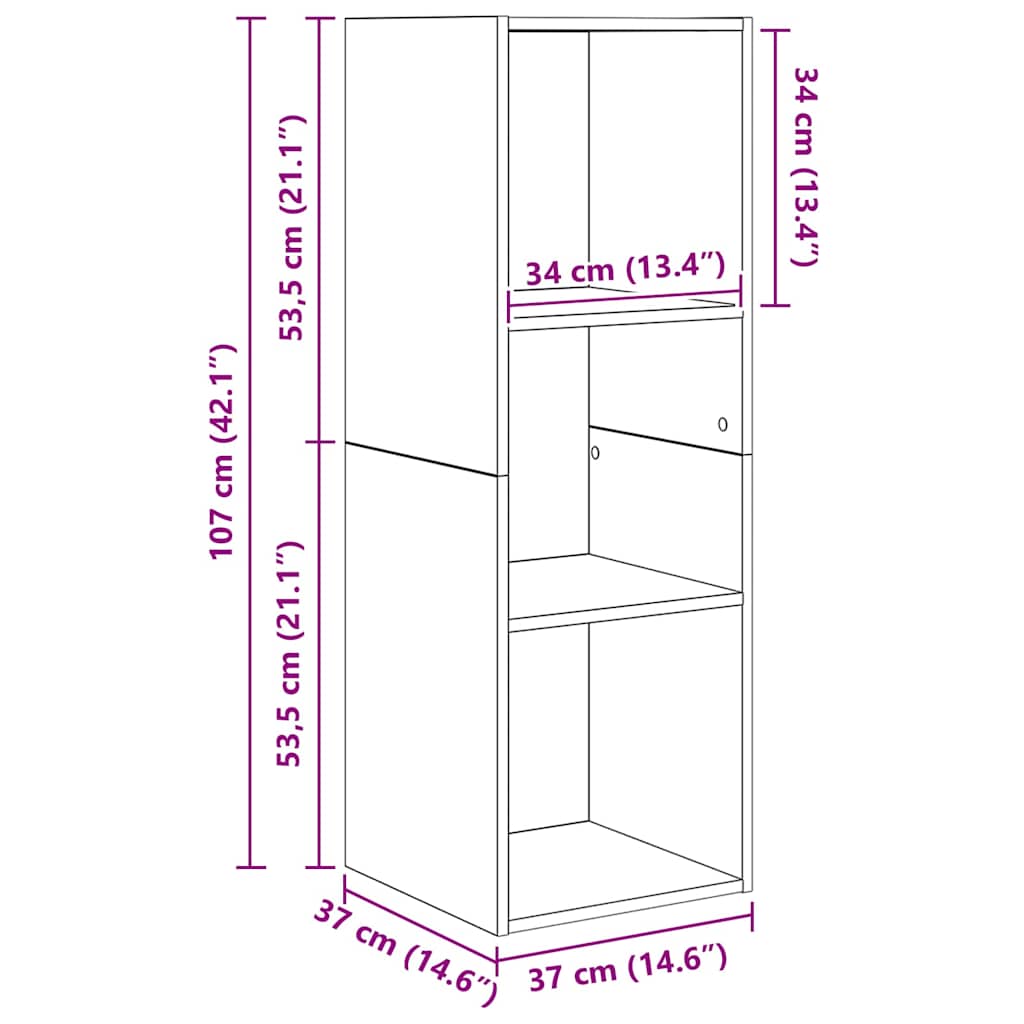 TV-Schrank Set 3 pcs Eiche handwerklich Holzwerkstoff