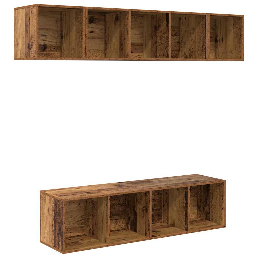 TV-Schrank-Set 4 pcs Altholz 37 x 37 x 142,5 cm Holzwerkstoff