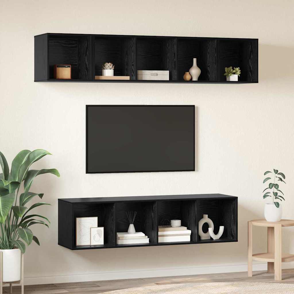 TV-Schrank-Set 4 pcs Schwarze Eiche 37 x 37 x 142,5 cm