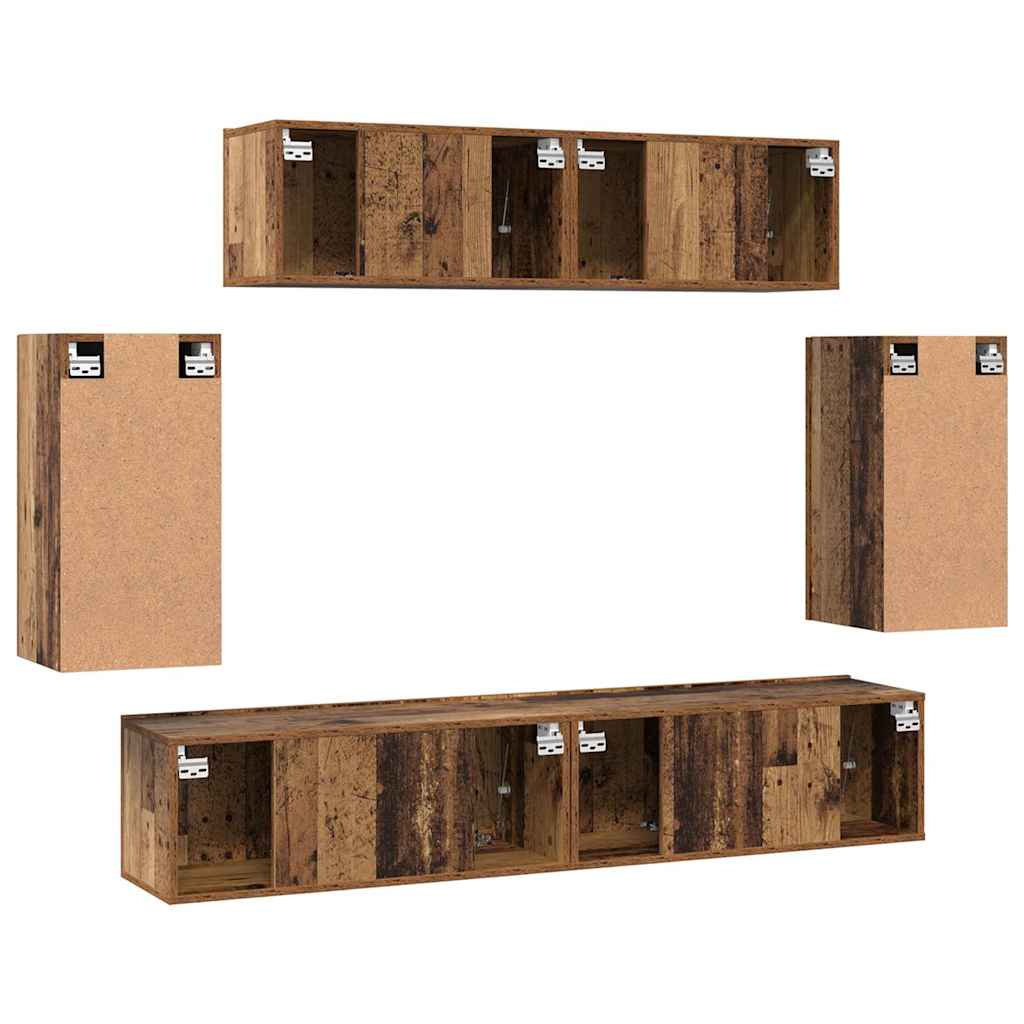TV-Schrank-Set 6 pcs Altholz 80 x 30 x 30 cm Holzwerkstoff