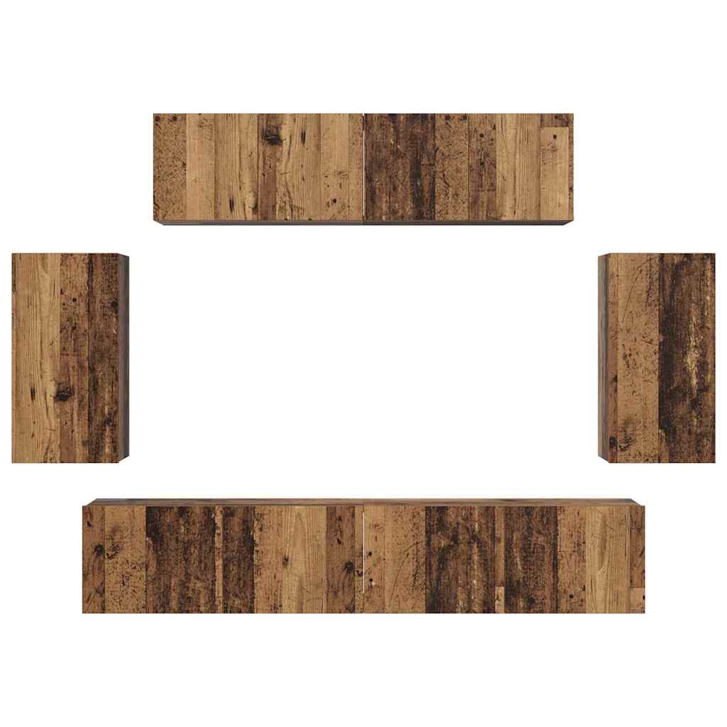 TV-Schrank-Set 6 pcs Altholz 80 x 30 x 30 cm Holzwerkstoff