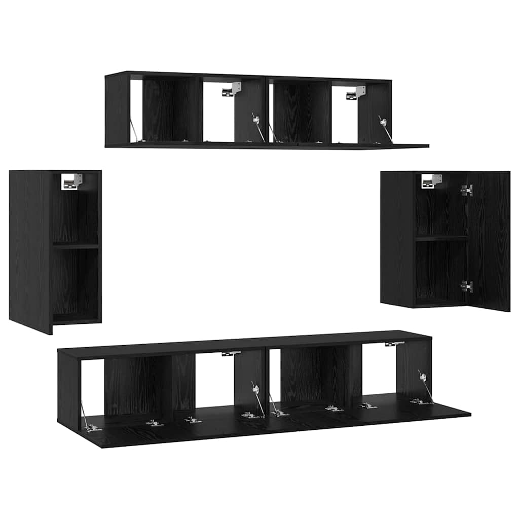 TV-Schrank-Set 6 pcs Schwarze Eiche 80 x 30 x 30 cm