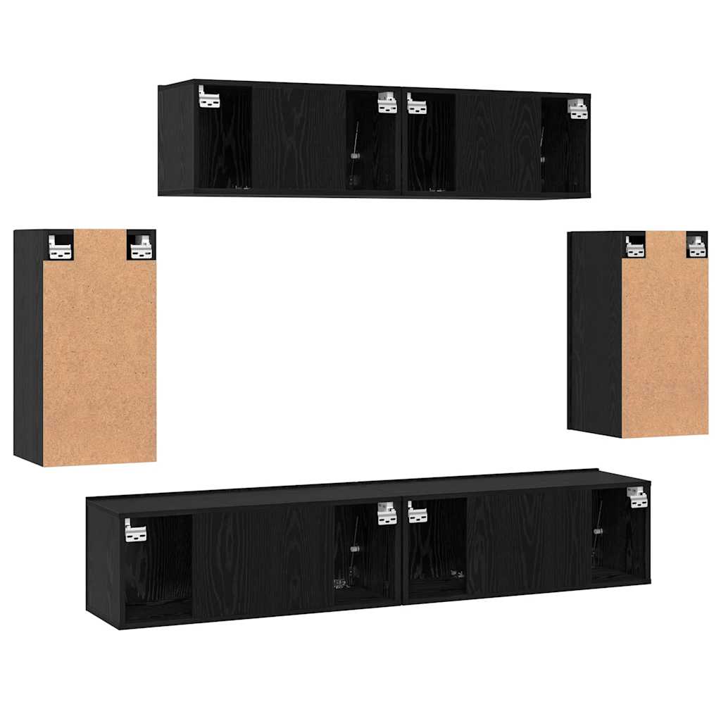 TV-Schrank-Set 6 pcs Schwarze Eiche 80 x 30 x 30 cm