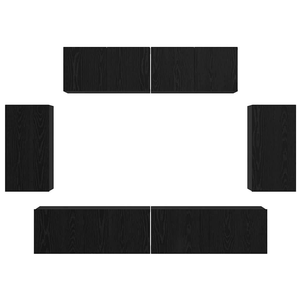 TV-Schrank-Set 6 pcs Schwarze Eiche 80 x 30 x 30 cm