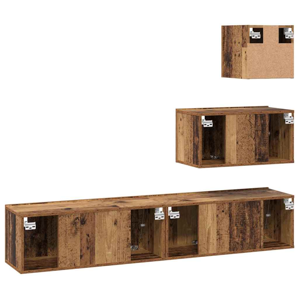 TV-Schrank-Set 4 pcs Altholz 80 x 30 x 30 cm Holzwerkstoff