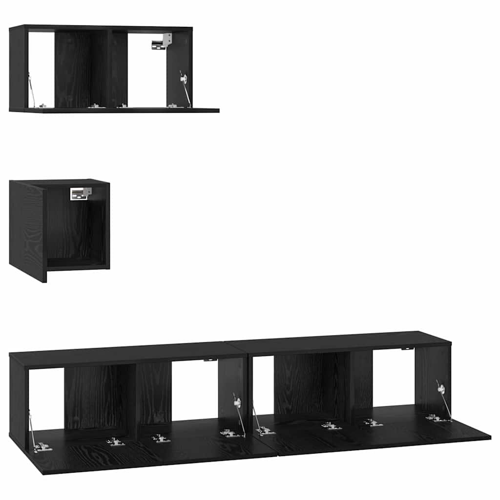 TV-Schrank-Set 4 pcs Schwarze Eiche 80 x 30 x 30 cm