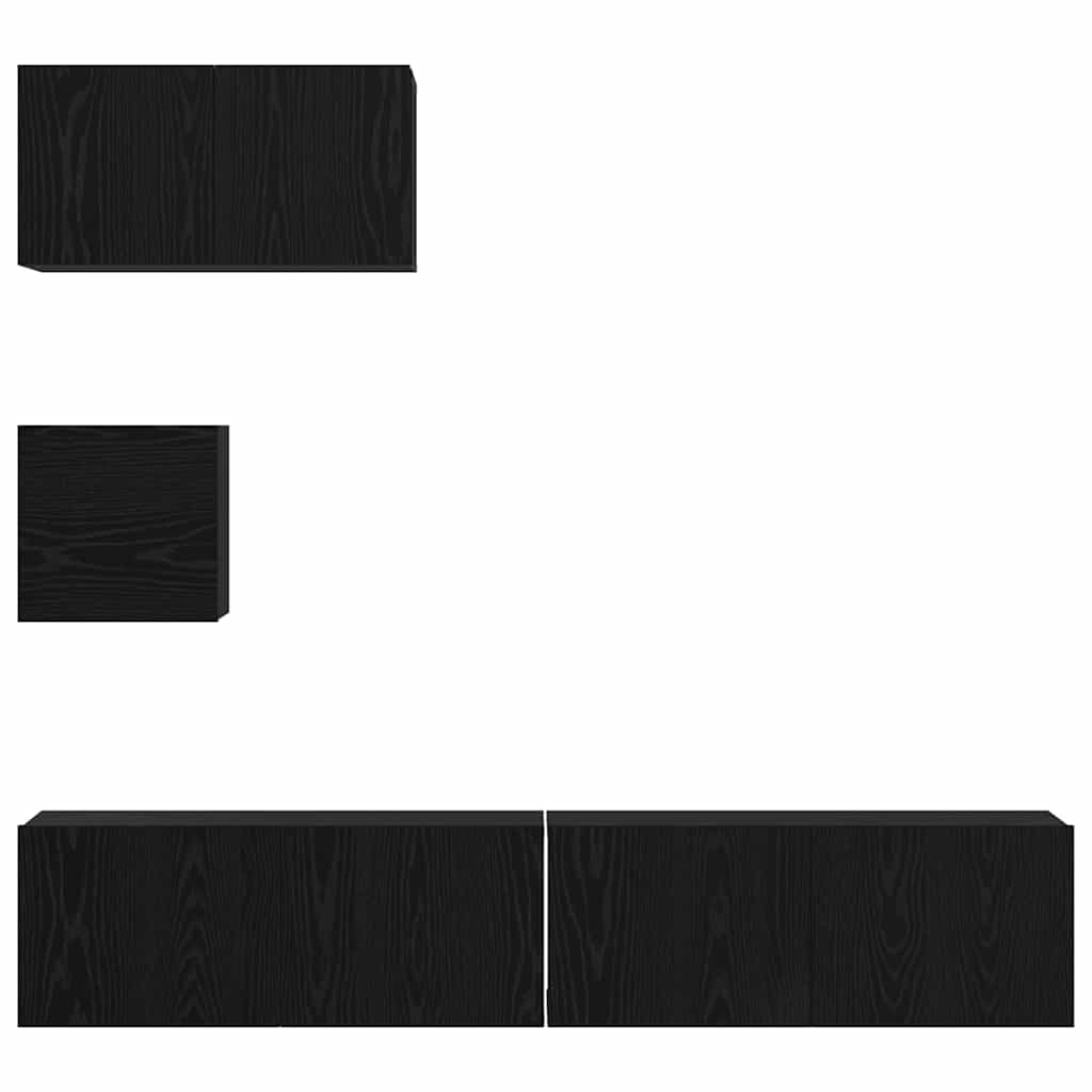TV-Schrank-Set 4 pcs Schwarze Eiche 80 x 30 x 30 cm