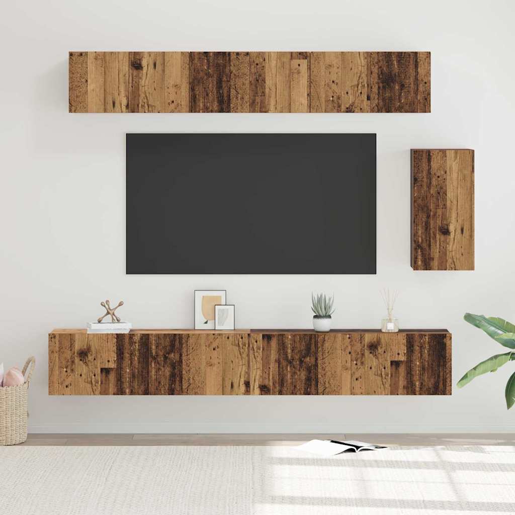 TV-Schrank-Set 6 pcs Altholz 100 x 30 x 30 cm Holzwerkstoff
