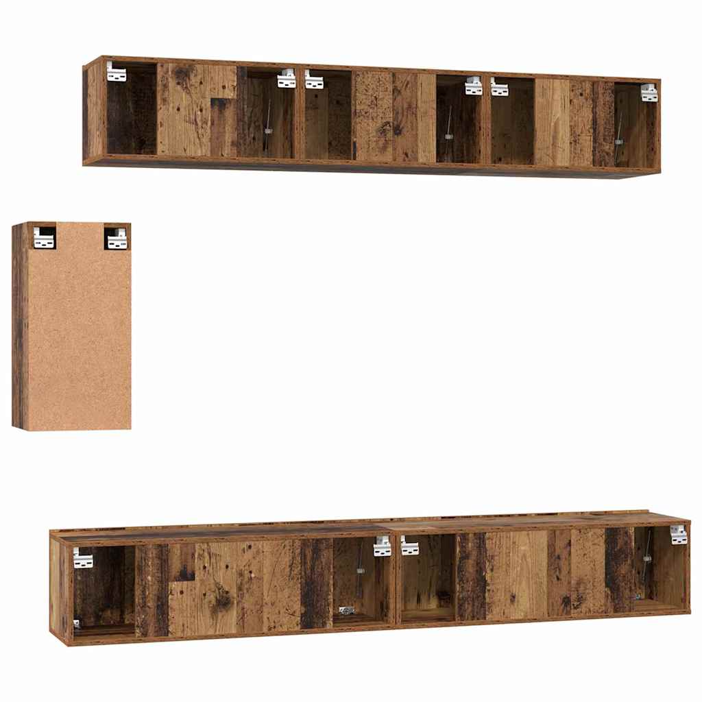 TV-Schrank-Set 6 pcs Altholz 100 x 30 x 30 cm Holzwerkstoff