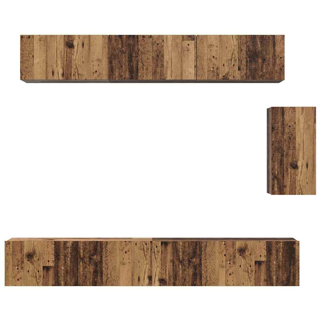 TV-Schrank-Set 6 pcs Altholz 100 x 30 x 30 cm Holzwerkstoff