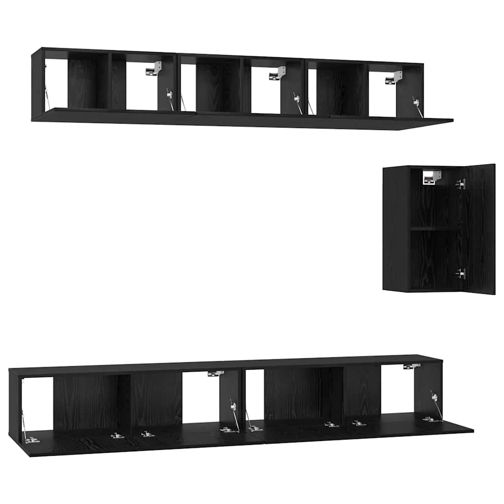 TV-Schrank-Set 6 pcs Schwarze Eiche 100 x 30 x 30 cm