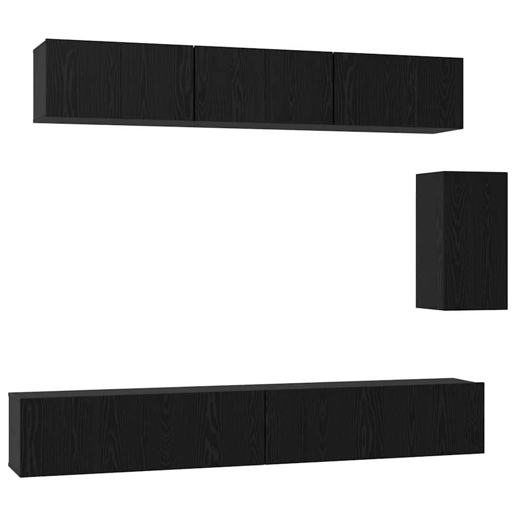 TV-Schrank-Set 6 pcs Schwarze Eiche 100 x 30 x 30 cm