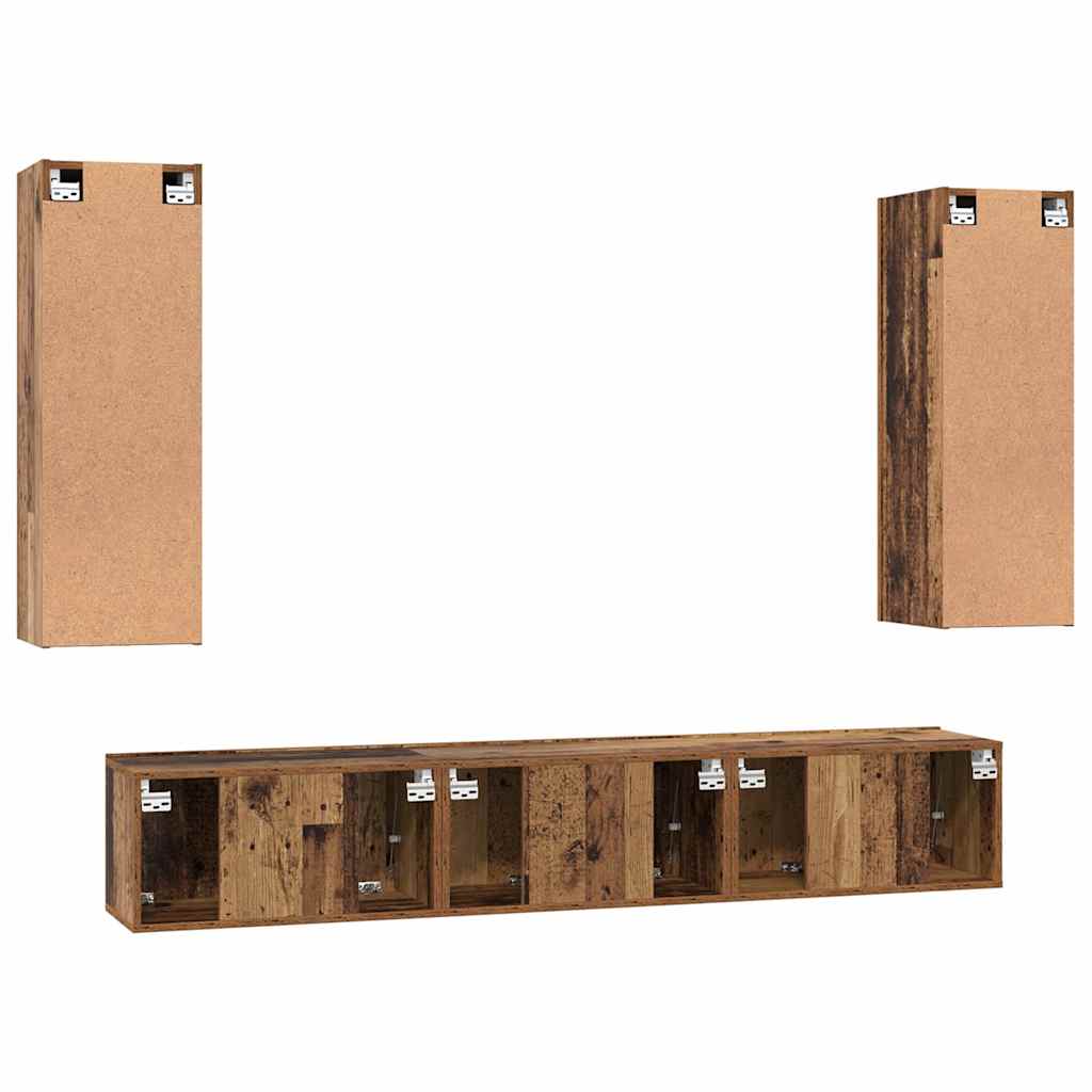 TV-Schrank-Set 4 pcs Altholz 30,5 x 30 x 90 cm Holzwerkstoff