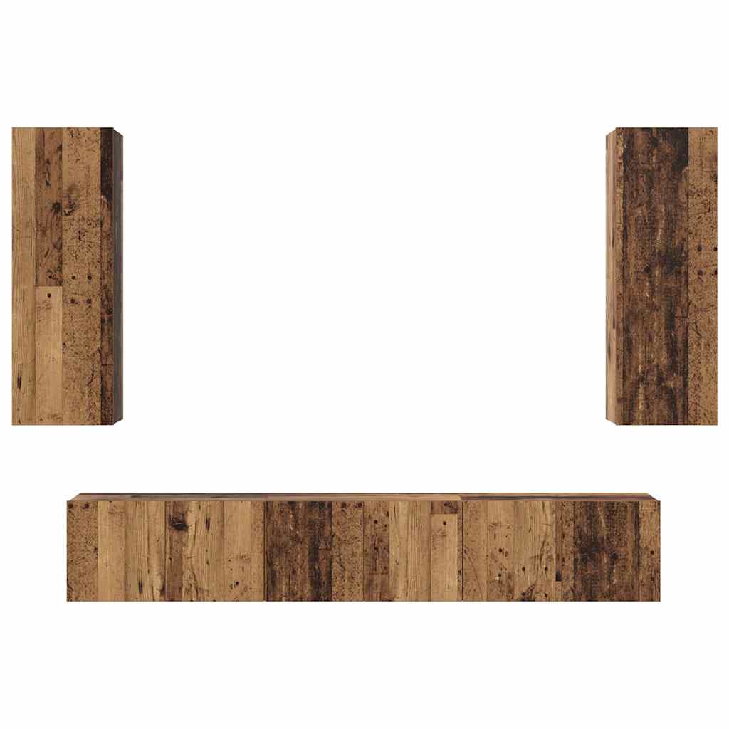 TV-Schrank-Set 4 pcs Altholz 30,5 x 30 x 90 cm Holzwerkstoff