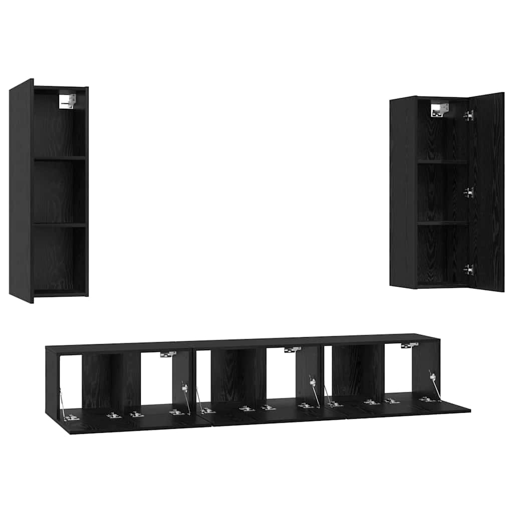 TV-Schrank-Set 5 pcs Schwarze Eiche Mittel 30,5 x 30 x 90 cm