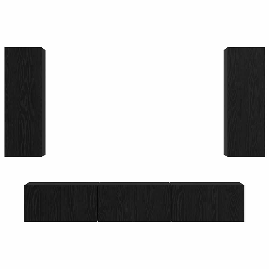 TV-Schrank-Set 5 pcs Schwarze Eiche Mittel 30,5 x 30 x 90 cm
