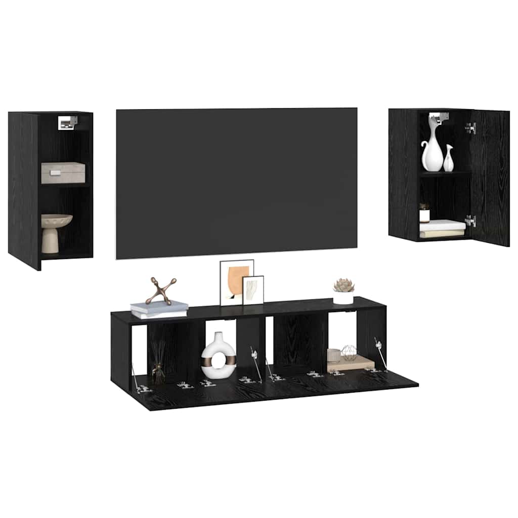 TV-Schrank-Set 4 pcs Schwarze Eiche Mittel 30,5 x 30 x 60 cm