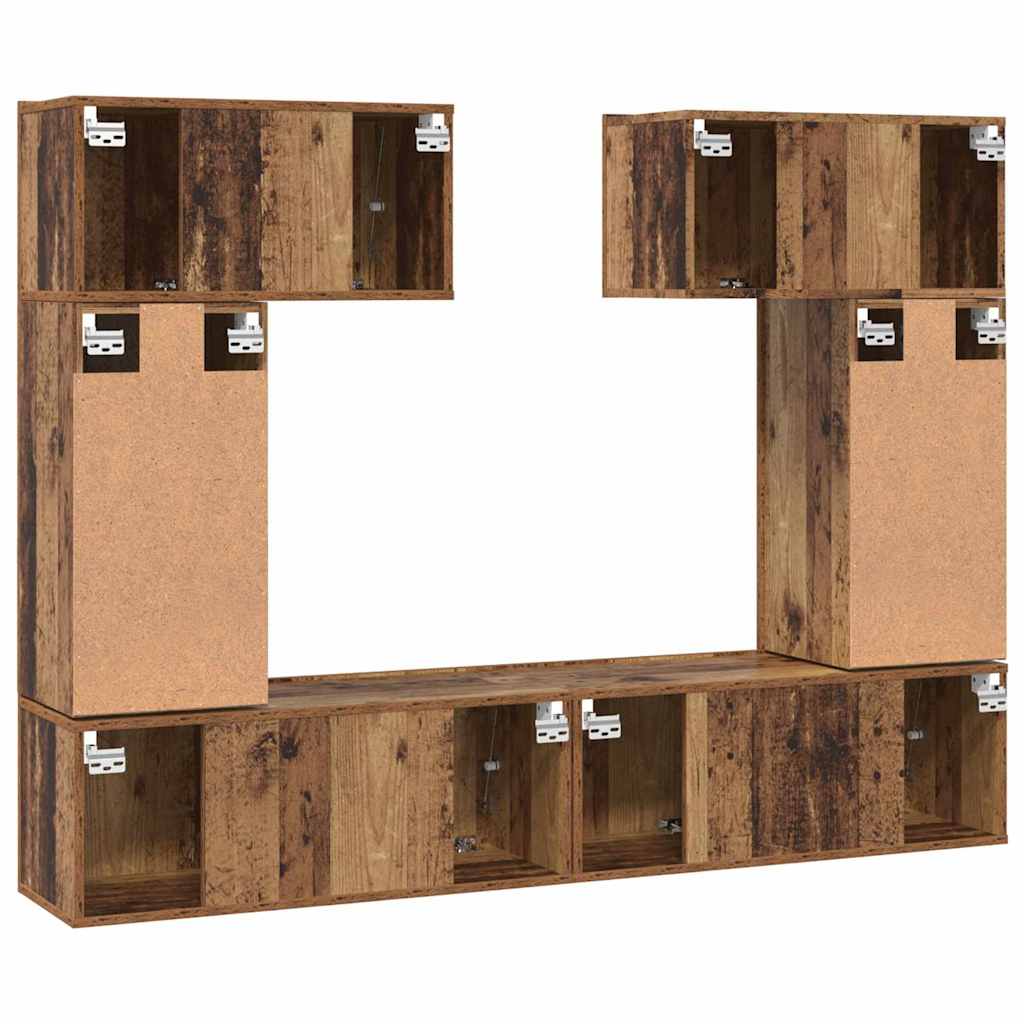 TV-Schrank-Set 6 pcs Altholz 80 x 30 x 30 cm Holzwerkstoff