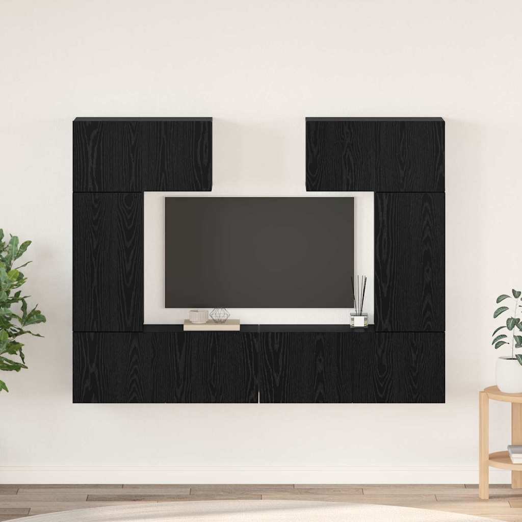 TV-Schrank-Set 6 pcs Schwarze Eiche 80 x 30 x 30 cm