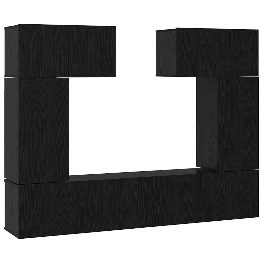 TV-Schrank-Set 6 pcs Schwarze Eiche 80 x 30 x 30 cm