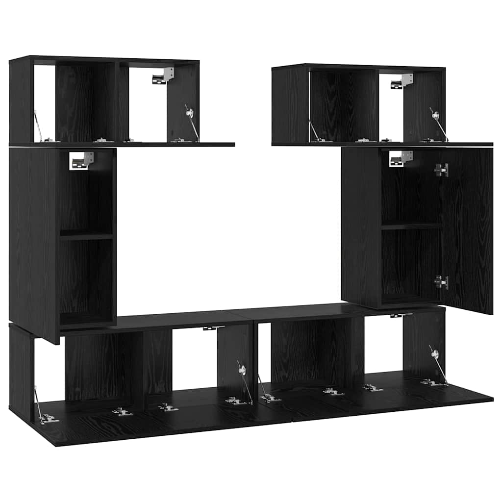 TV-Schrank-Set 6 pcs Schwarze Eiche 80 x 30 x 30 cm