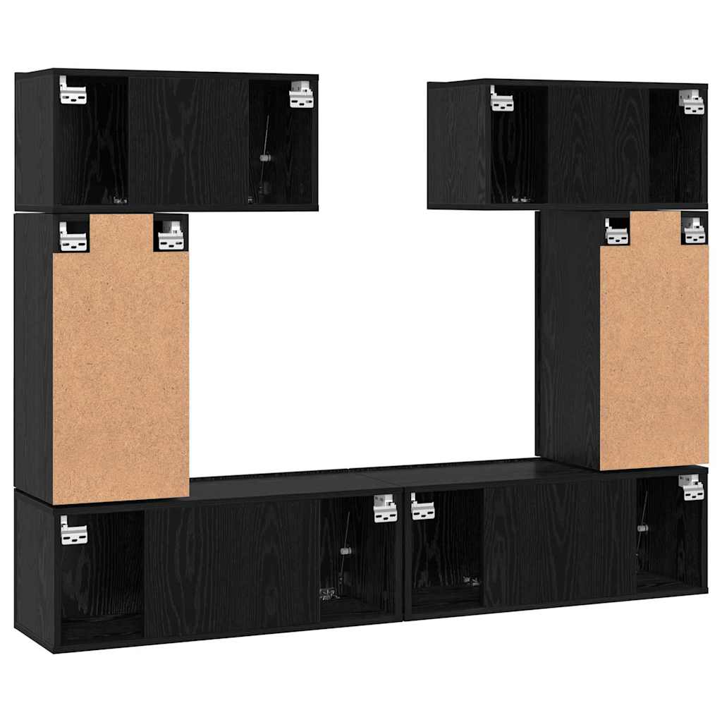 TV-Schrank-Set 6 pcs Schwarze Eiche 80 x 30 x 30 cm