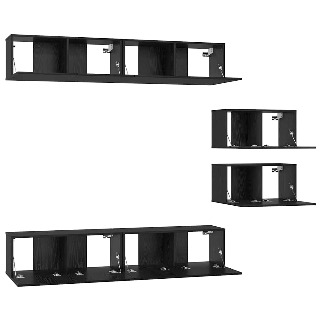 TV-Schrank-Set 6 pcs Schwarze Eiche 80 x 30 x 30 cm