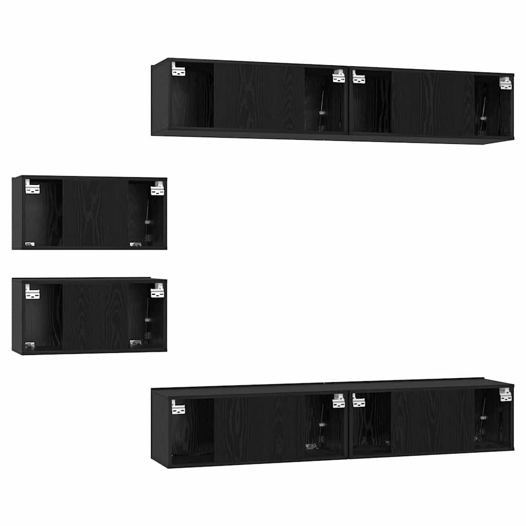 TV-Schrank-Set 6 pcs Schwarze Eiche 80 x 30 x 30 cm