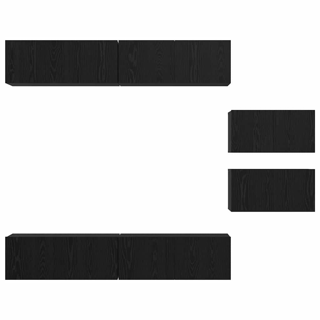 TV-Schrank-Set 6 pcs Schwarze Eiche 80 x 30 x 30 cm