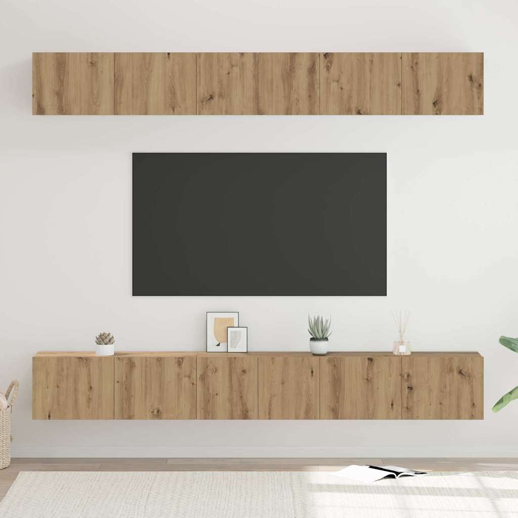 TV-Schrank-Set 6 pcs Eiche handwerklich 80 x 30 x 30 cm