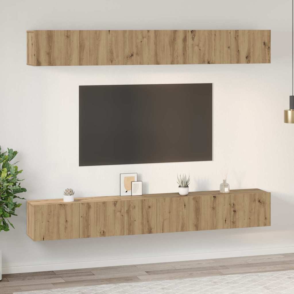 TV-Schrank-Set 6 pcs Eiche handwerklich 80 x 30 x 30 cm