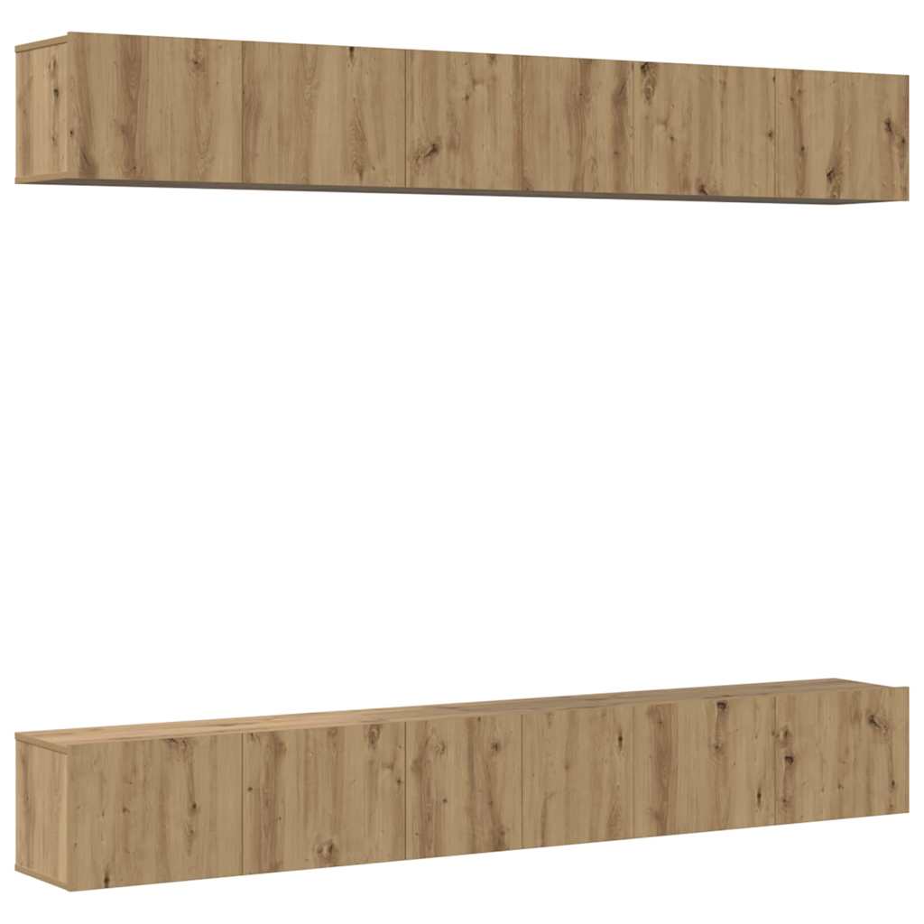 TV-Schrank-Set 6 pcs Eiche handwerklich 80 x 30 x 30 cm