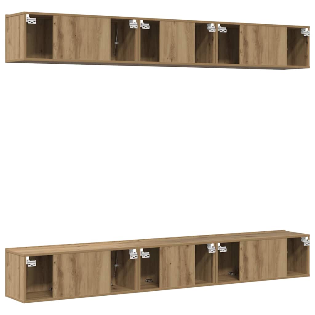 TV-Schrank-Set 6 pcs Eiche handwerklich 80 x 30 x 30 cm
