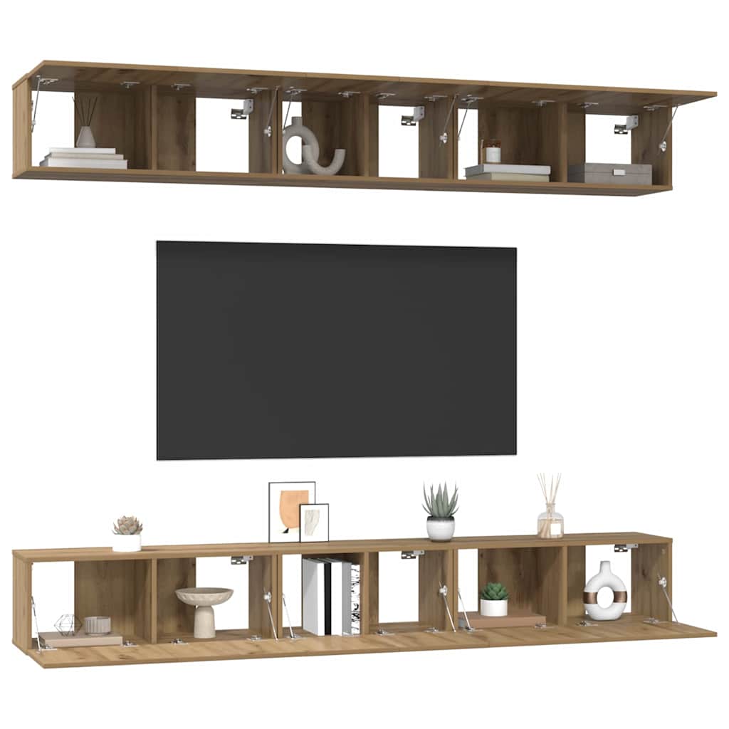 TV-Schrank-Set 6 pcs Eiche handwerklich 80 x 30 x 30 cm