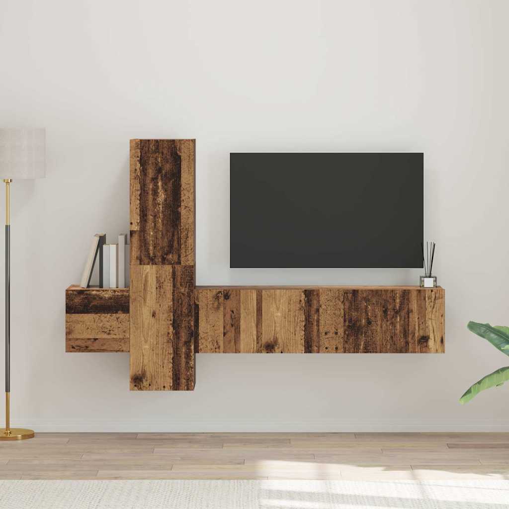TV-Schrank-Set 5 pcs Altholz 181 x 30 x 120 cm Holzwerkstoff