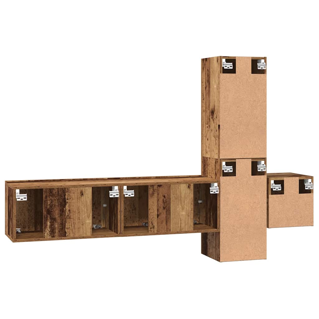 TV-Schrank-Set 5 pcs Altholz 181 x 30 x 120 cm Holzwerkstoff