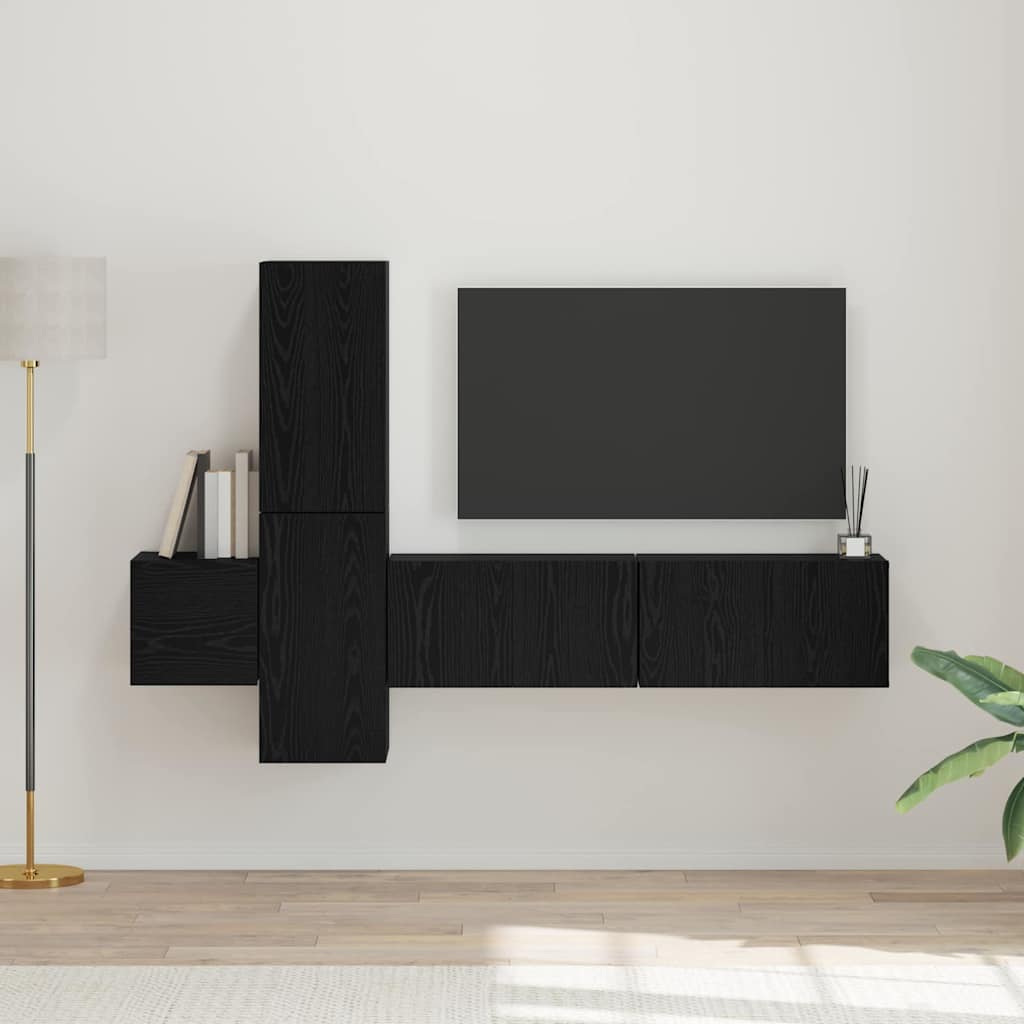 TV-Schrank-Set 5 pcs Schwarze Eiche 181 x 30 x 120 cm