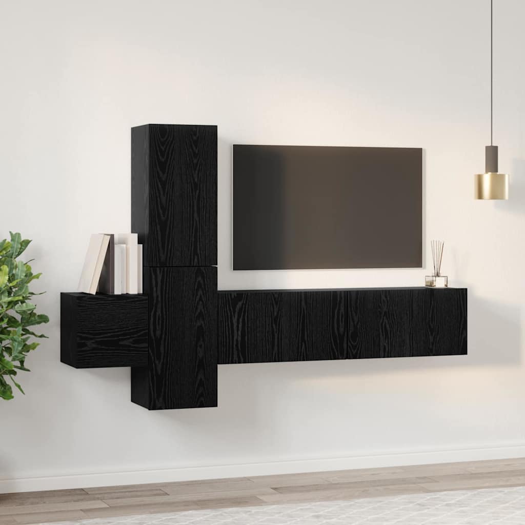 TV-Schrank-Set 5 pcs Schwarze Eiche 181 x 30 x 120 cm