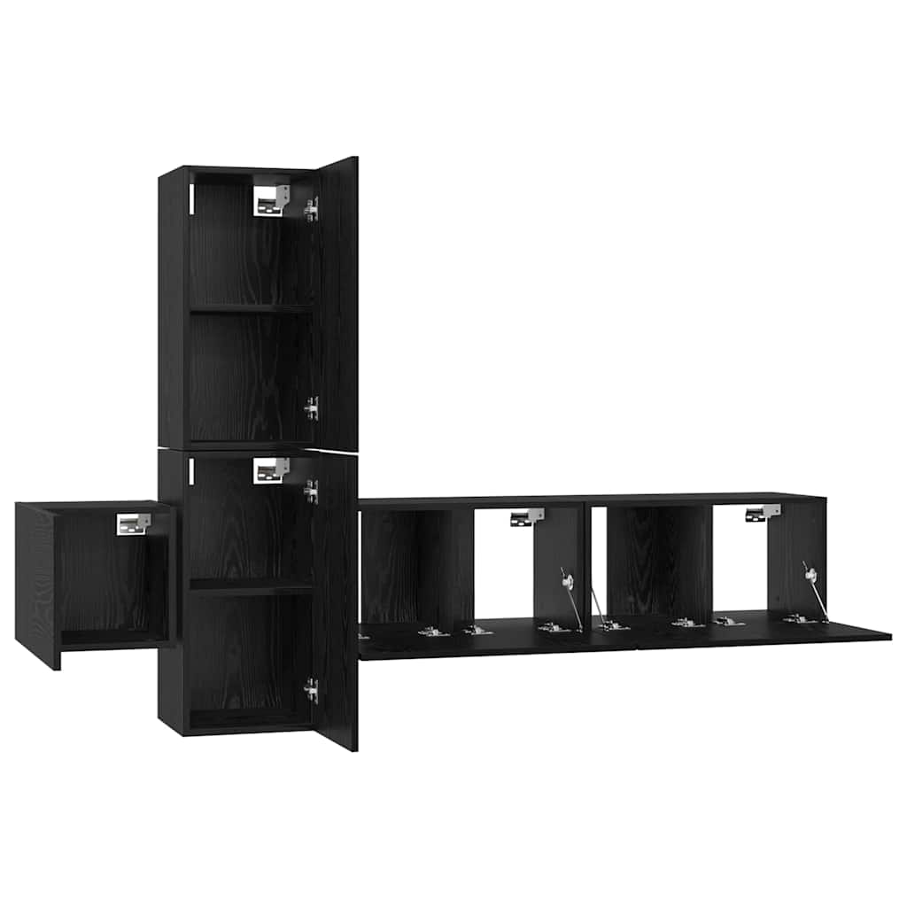 TV-Schrank-Set 5 pcs Schwarze Eiche 181 x 30 x 120 cm
