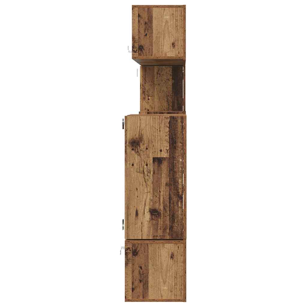 TV-Schrank-Set 8 pcs Altholz Mittel 30,5 x 30 x 30 cm