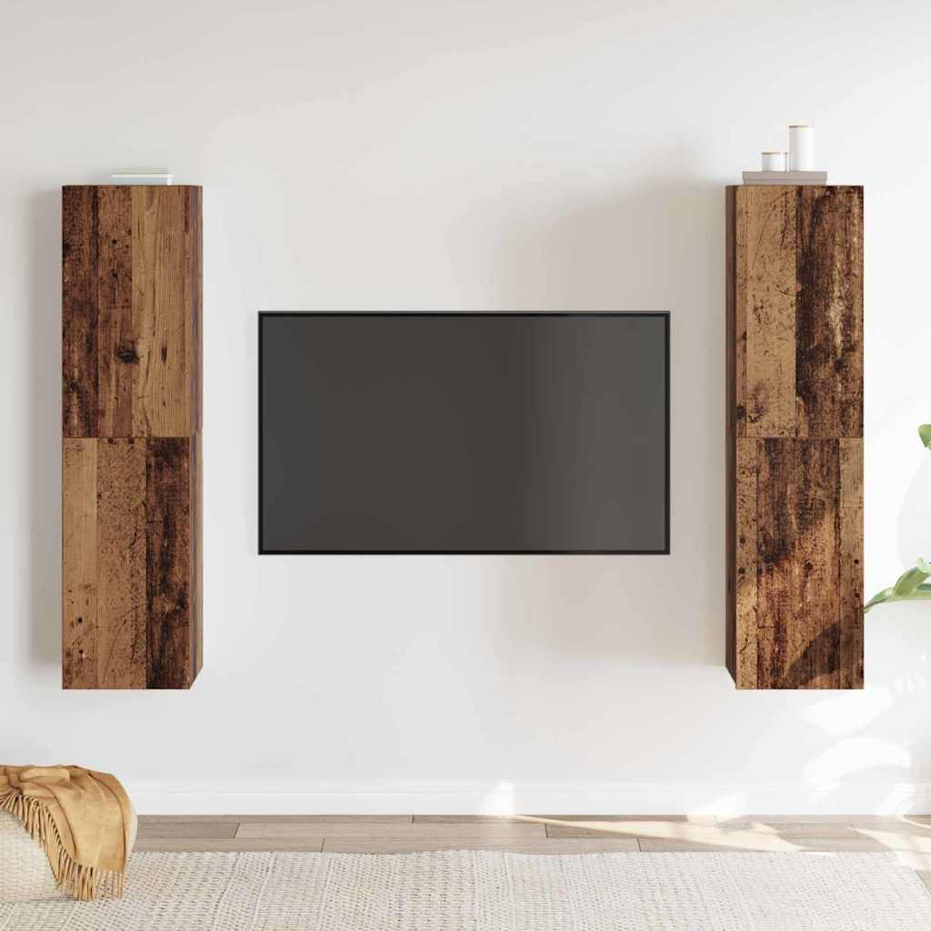 TV-Cabinet-Set 4 pcs Altholz 30,5 x 30 x 60 cm Holzwerkstoff