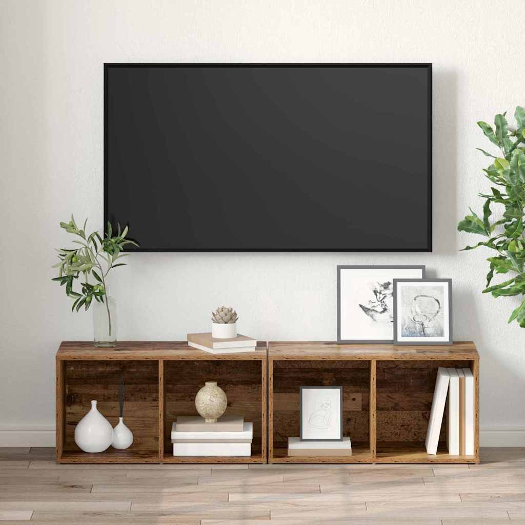 TV-Schrank-Set 2 pcs Altholz Holzwerkstoff