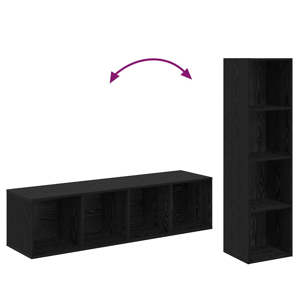 TV-Schrank-Set 2 pcs Schwarze Eiche 37 x 37 x 142,5 cm