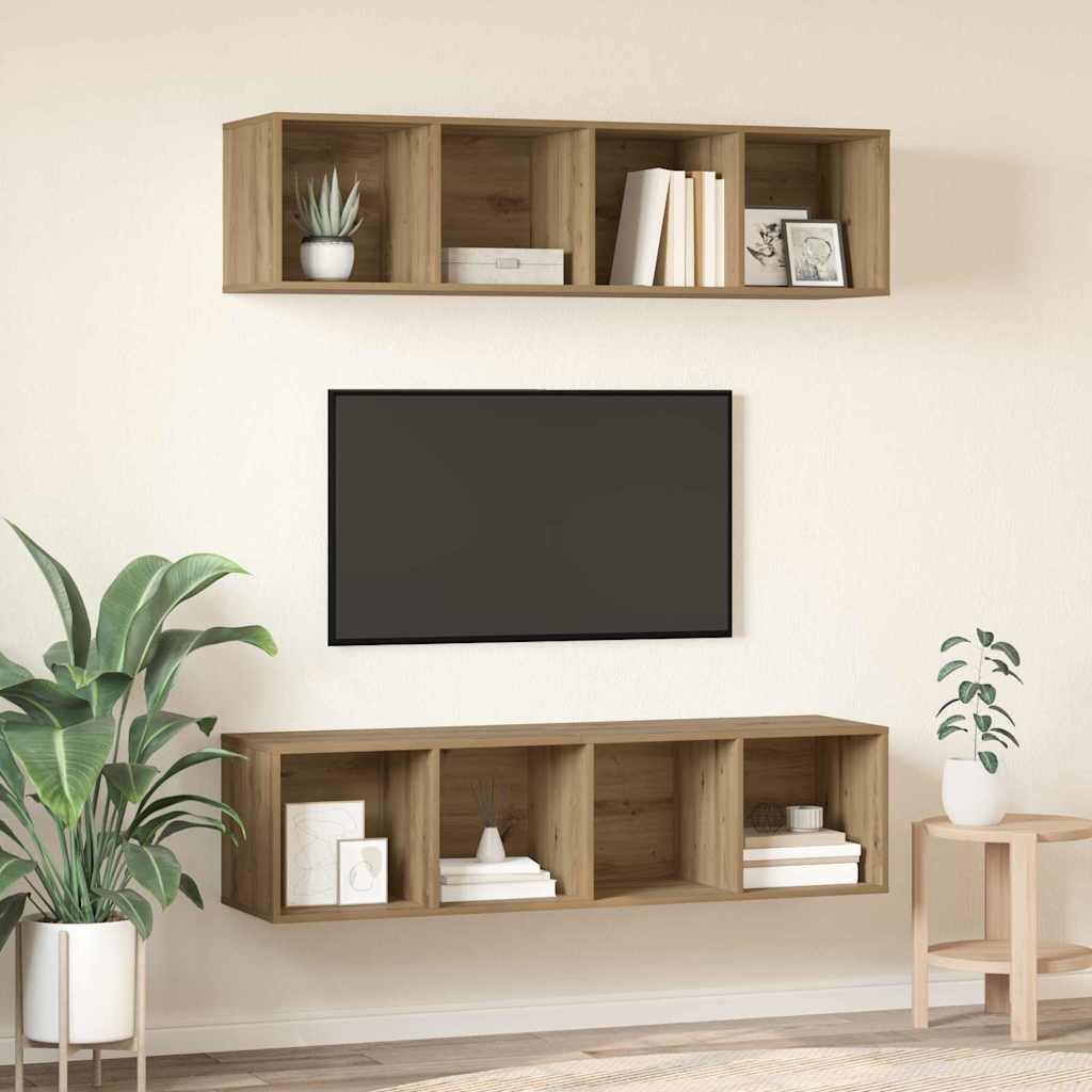 TV-Schrank-Set 2 pcs Eiche handwerklich 37 x 37 x 142,5 cm