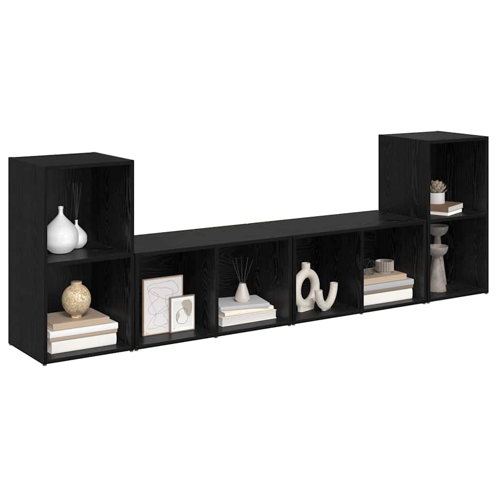 TV-Schrank-Set 4 pcs Schwarze Eiche 37 x 35 x 72 cm