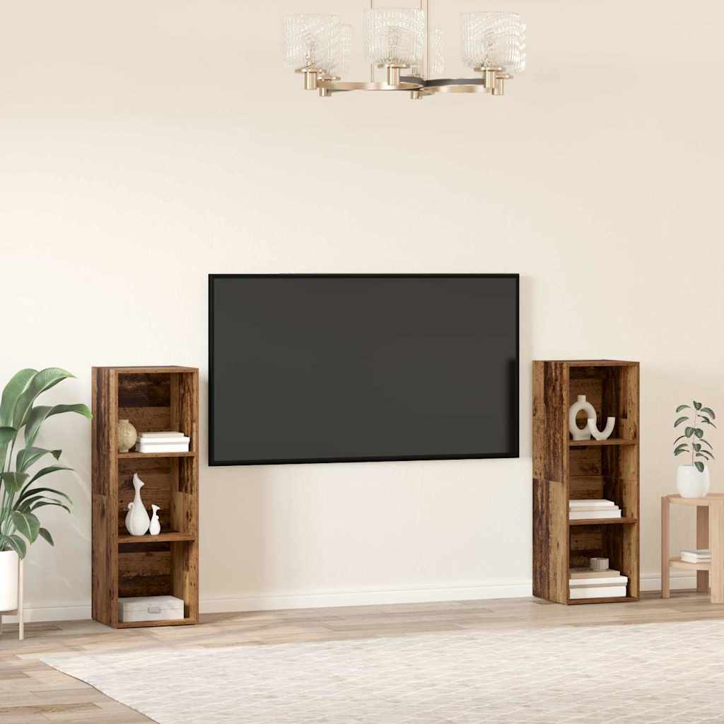 TV-Schrank-Set 2 pcs Altholz 107 x 35 x 37 cm Holzwerkstoff