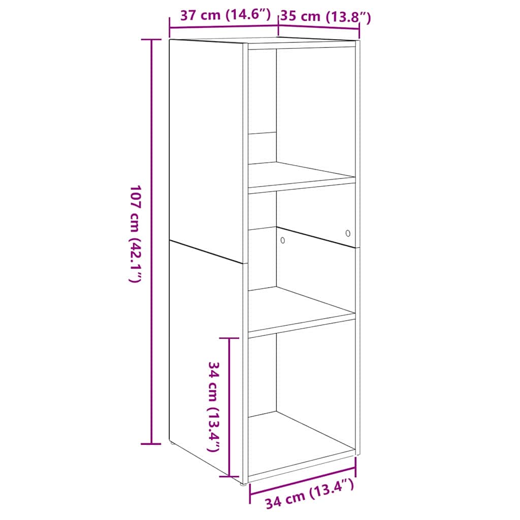 TV-Schrank-Set 2 pcs Altholz 107 x 35 x 37 cm Holzwerkstoff