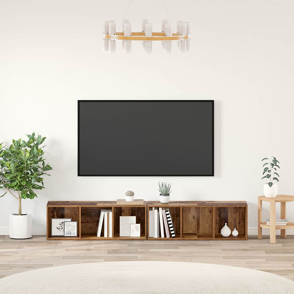 TV-Schrank-Set 2 pcs Altholz Holzwerkstoff