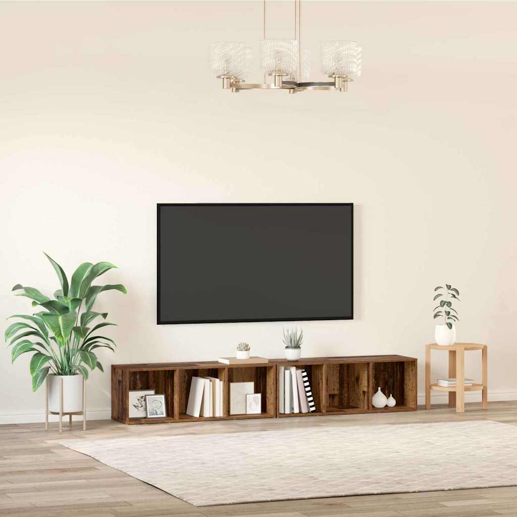 TV-Schrank-Set 2 pcs Altholz Holzwerkstoff
