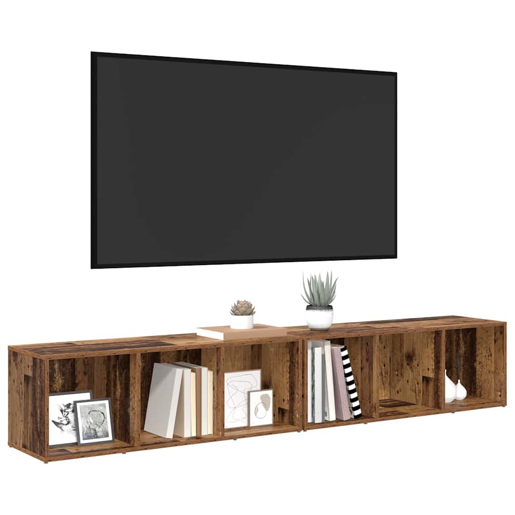 TV-Schrank-Set 2 pcs Altholz Holzwerkstoff